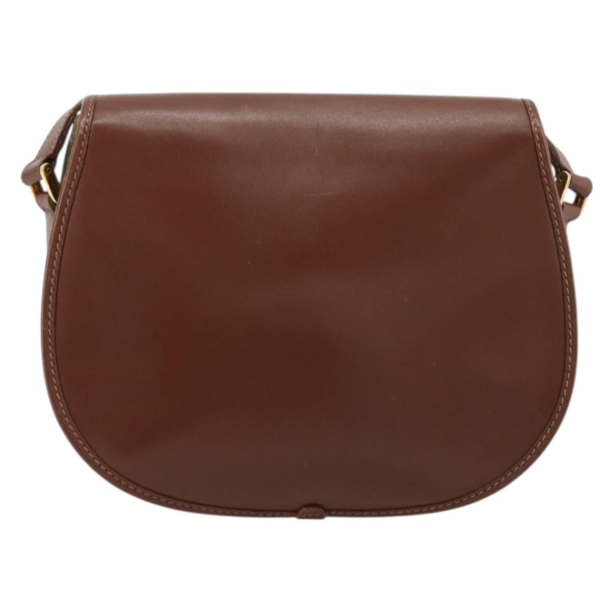 GUCCI Shoulder Bag PVC Leather Brown Gold 007 14 0074 Auth am11698