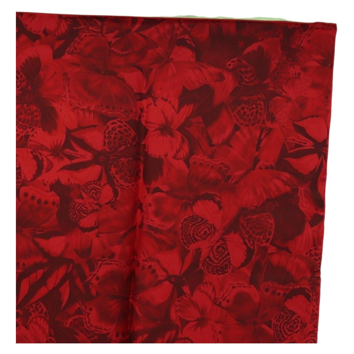 VALENTINO Floral Scarf Silk Red Auth am11699V