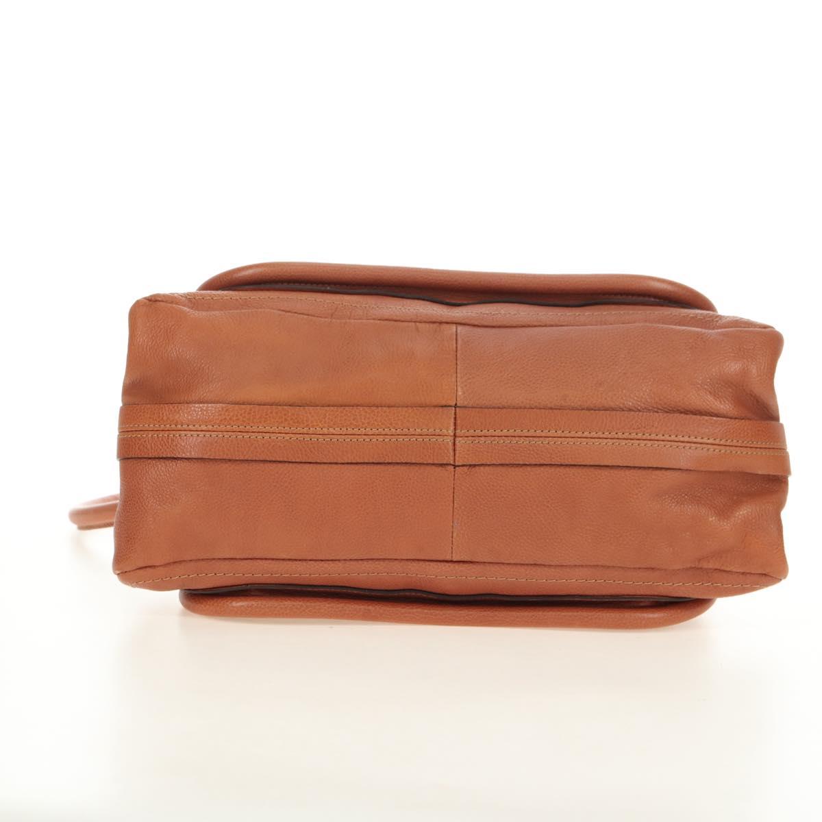 Chloe Paraty Hand Bag Leather 2way Brown Gold Auth am11700V