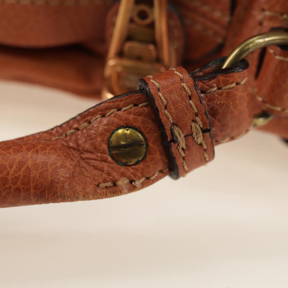 Chloe Paraty Hand Bag Leather 2way Brown Gold Auth am11700V