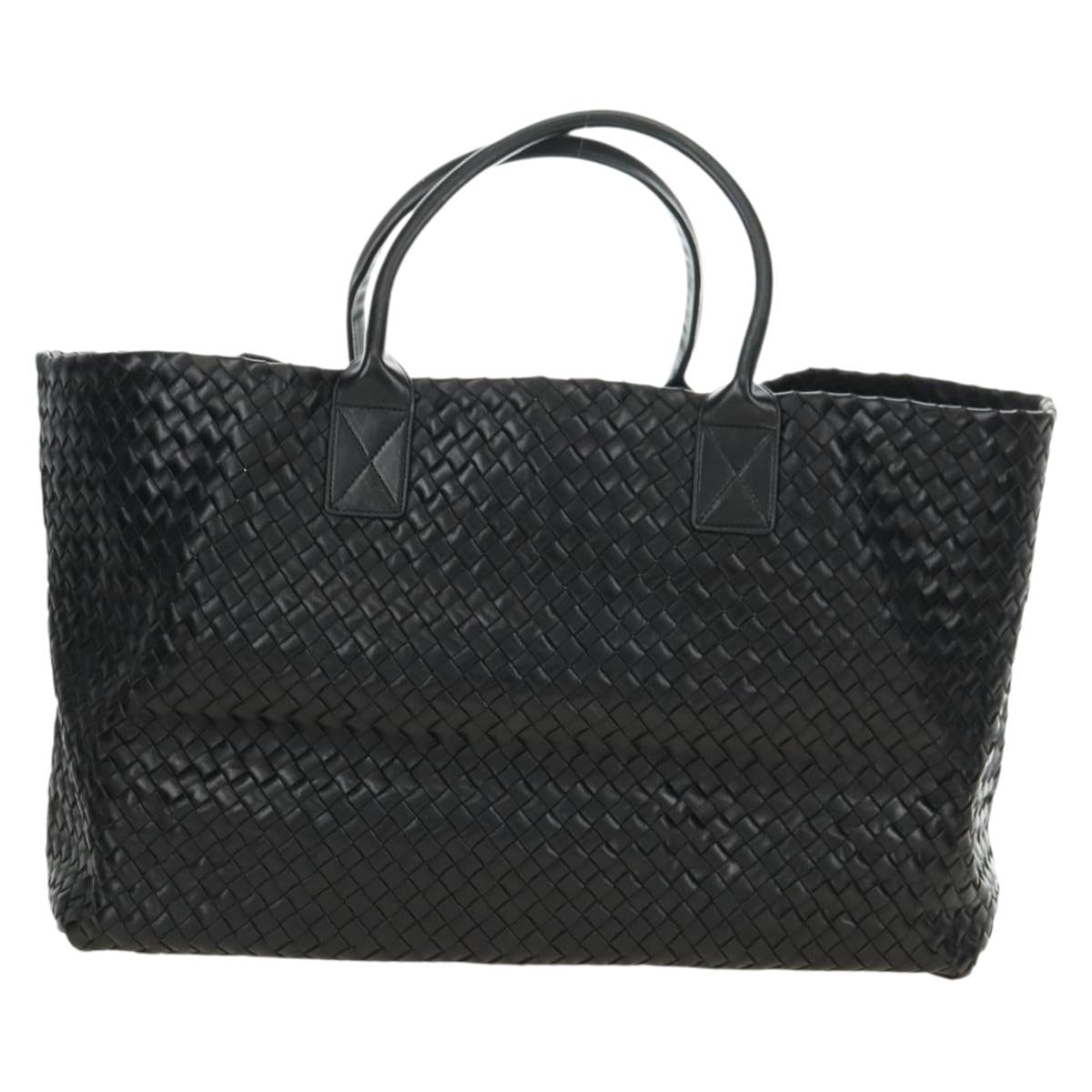BOTTEGA VENETA INTRECCIATO Cabas GM Hand Bag Leather Black Auth am11701SM