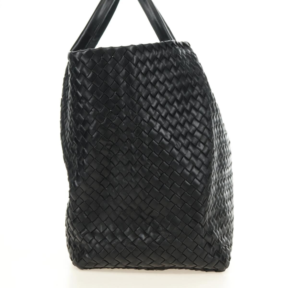 BOTTEGA VENETA INTRECCIATO Cabas GM Hand Bag Leather Black Auth am11701SM