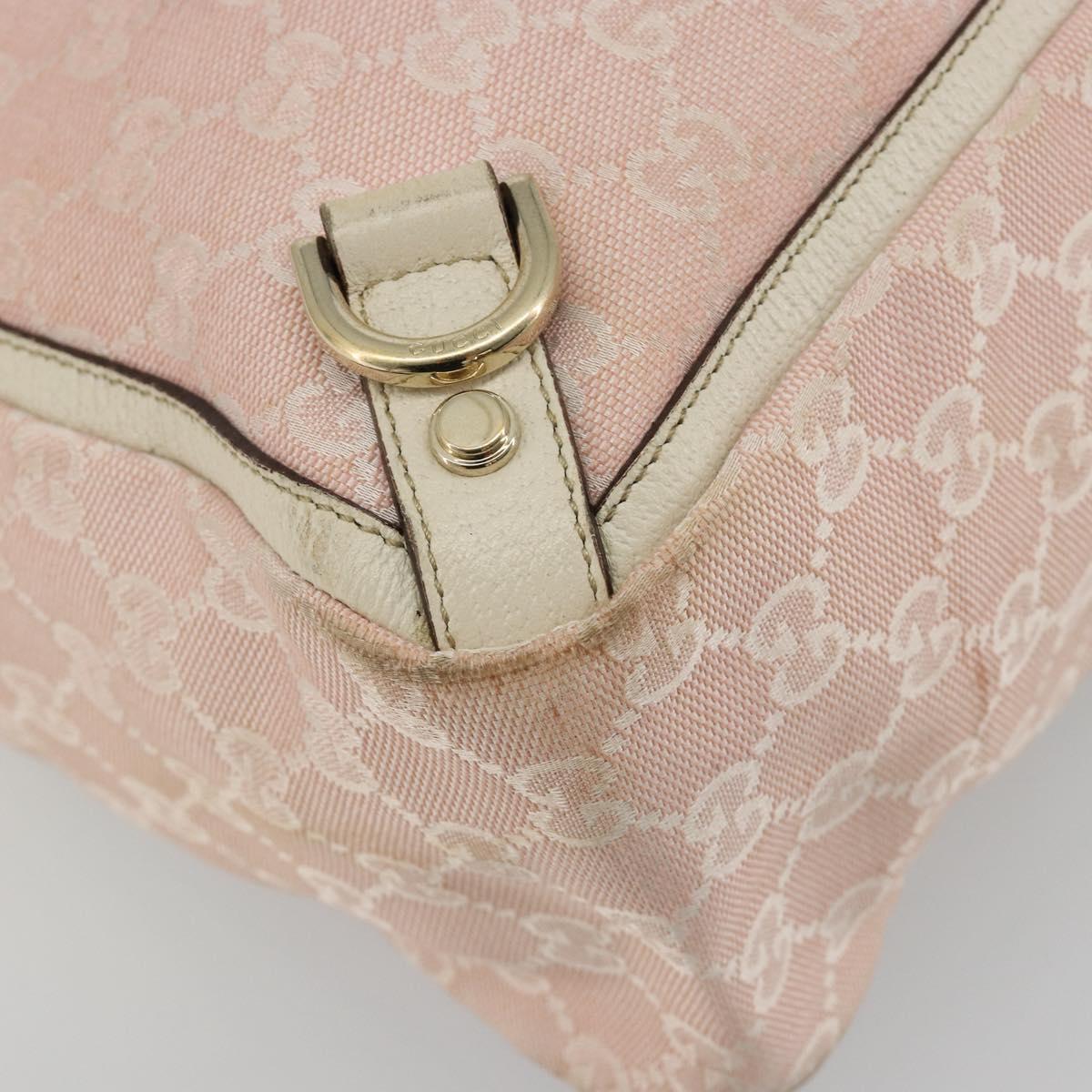 GUCCI GG Canvas Tote Bag Pink Gold 141472 Auth am11704