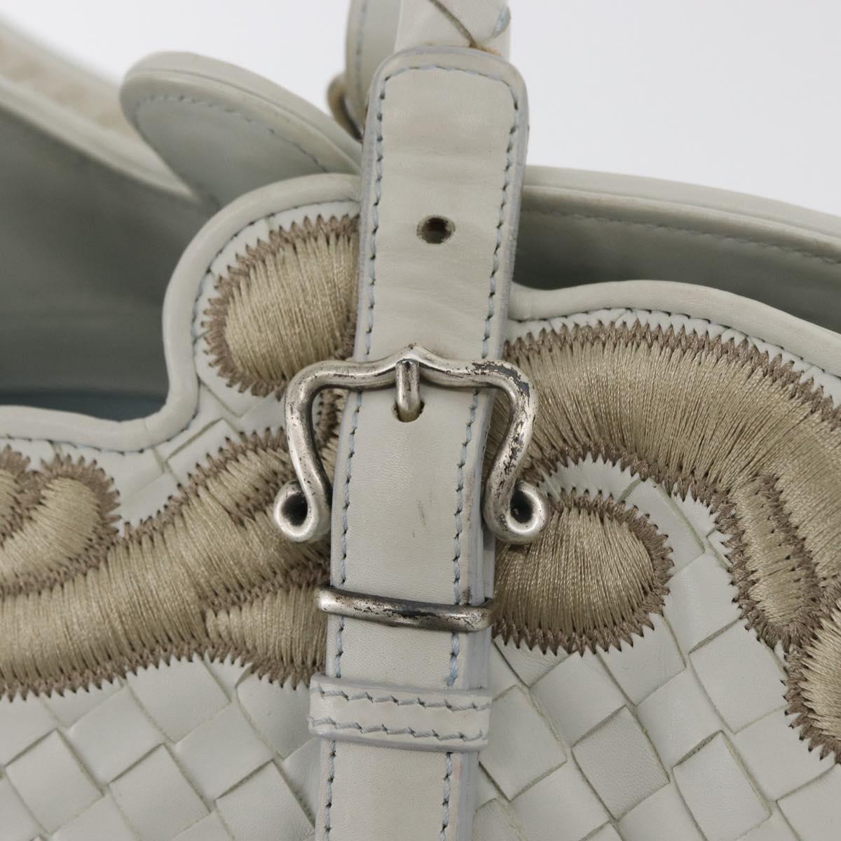 BOTTEGA VENETA INTRECCIATO Tote Bag Leather White Auth am11708A