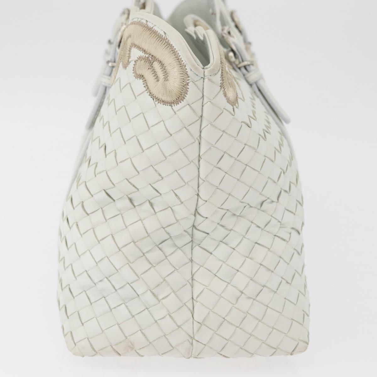 BOTTEGA VENETA INTRECCIATO Tote Bag Leather White Auth am11708A