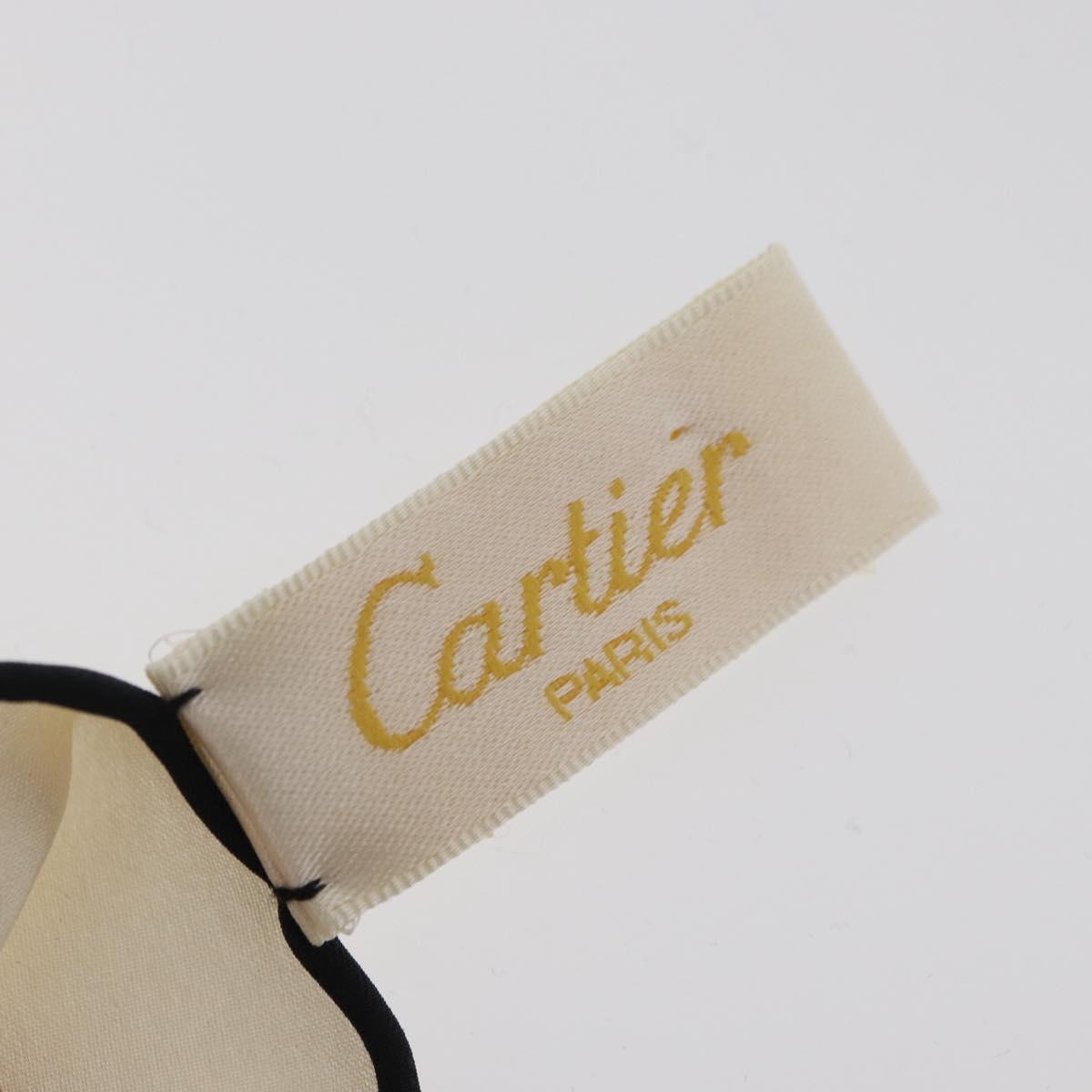 CARTIER Scarf Silk Ivory Auth am11709V