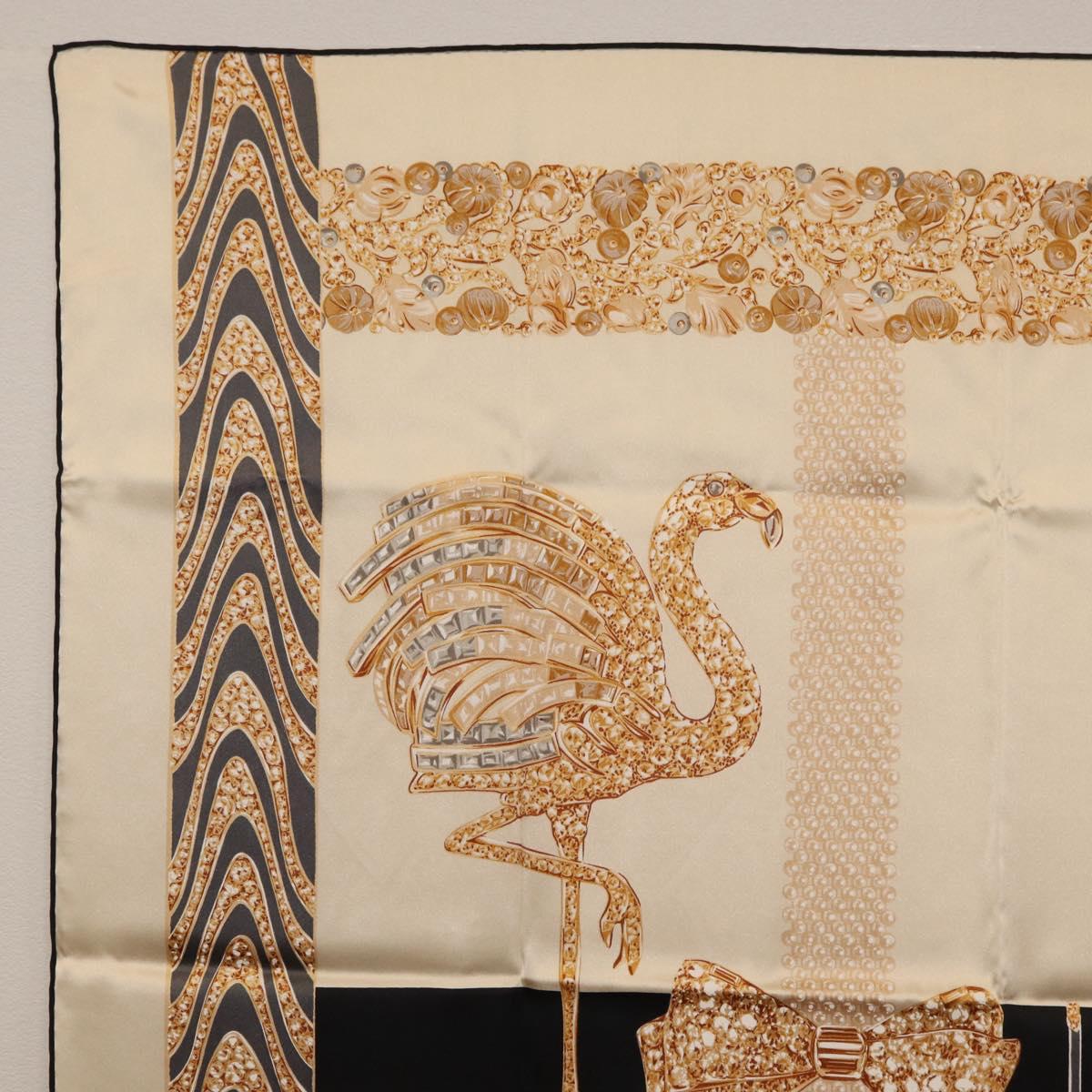 CARTIER Scarf Silk Ivory Auth am11709V