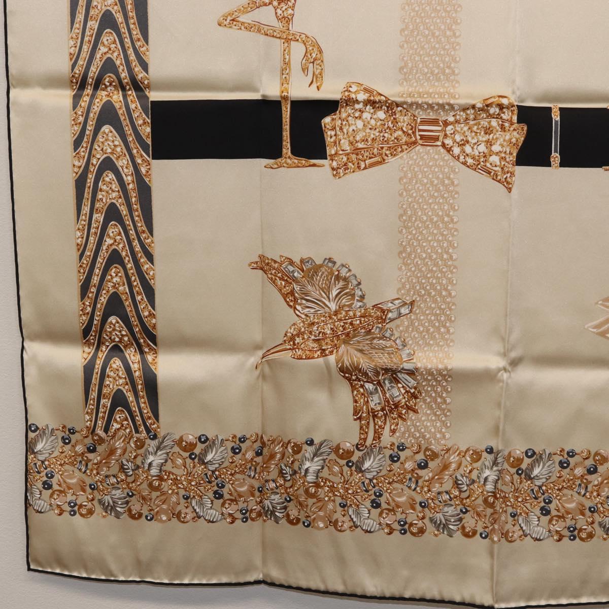 CARTIER Scarf Silk Ivory Auth am11709V