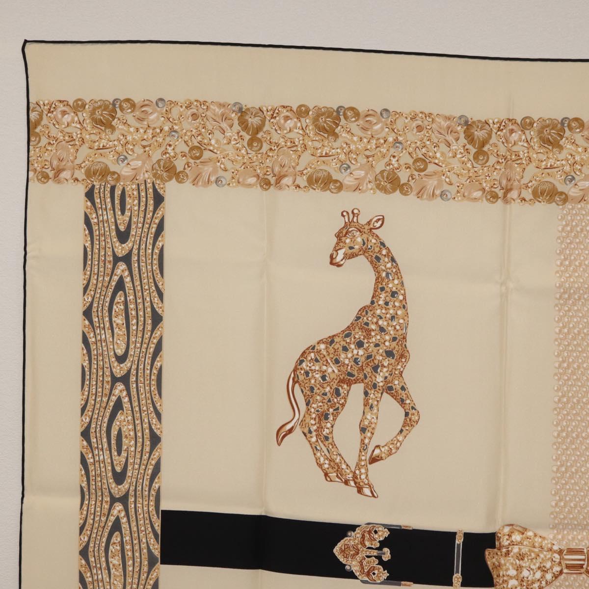 CARTIER Scarf Silk Ivory Auth am11709V