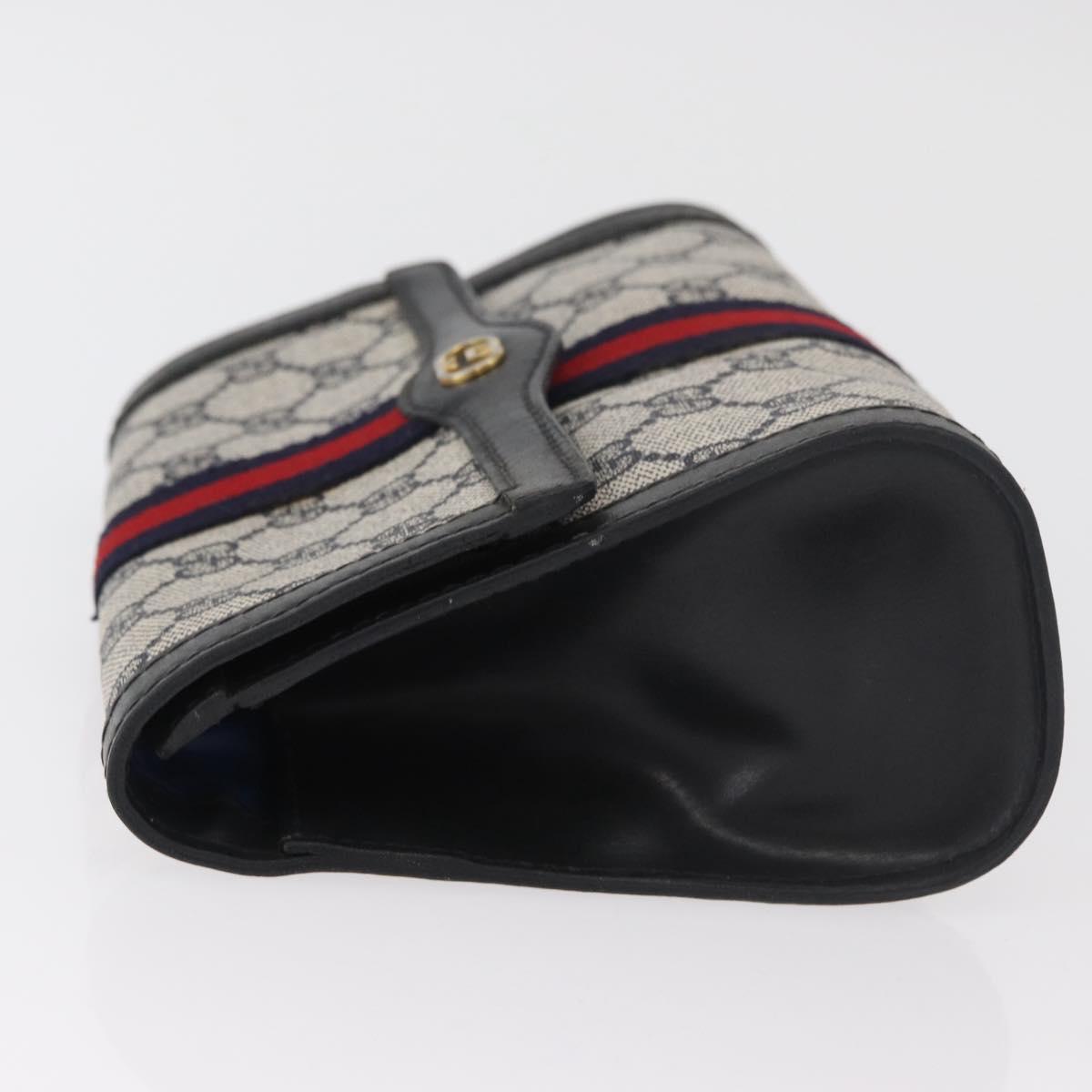 GUCCI GG Supreme Sherry Line Clutch Bag PVC Navy Auth am11720A