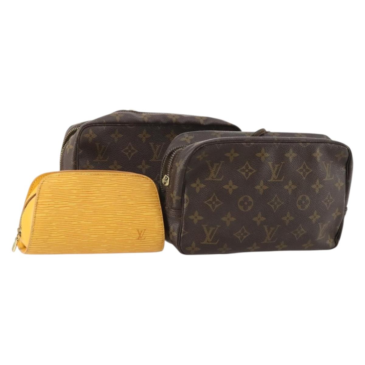 LOUIS VUITTON Monogram Epi Clutch Bag 3 Set Yellow LV Auth am11721