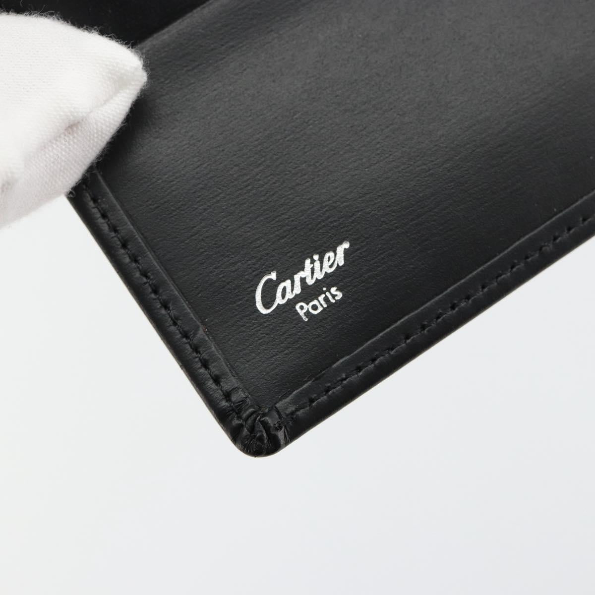 CARTIER Pasha Six Hooks Key Case Leather Black Silver Auth am11724V