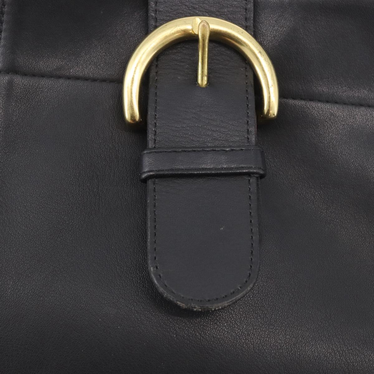 Coach Old Shoulder Bag Leather Black Gold Auth am11729A