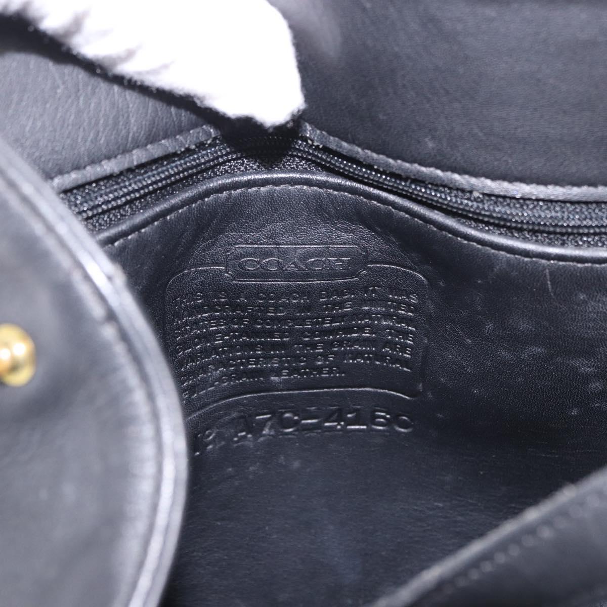 Coach Old Shoulder Bag Leather Black Gold Auth am11729A
