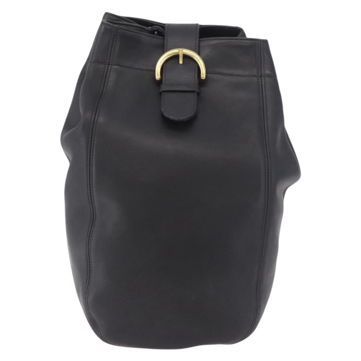 Coach Old Shoulder Bag Leather Black Gold Auth am11729A