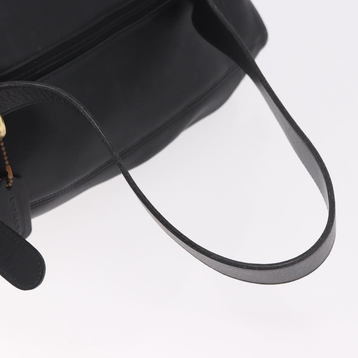 Coach Old Shoulder Bag Leather Black Gold Auth am11729A