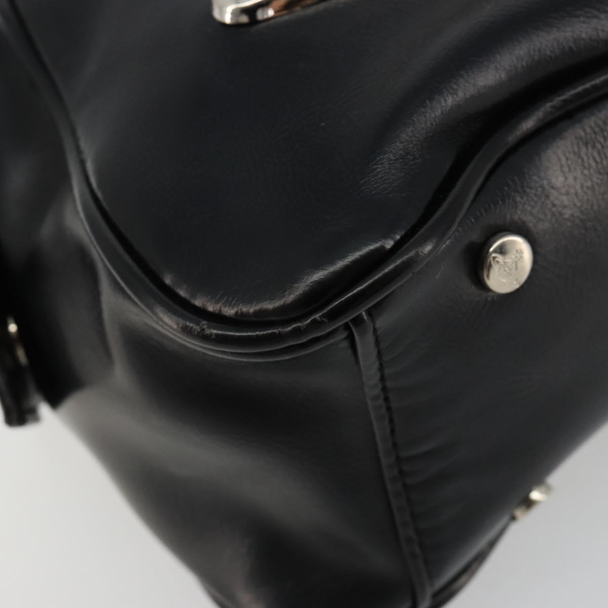Vivienne Westwood Chain Tote Bag Leather Black Silver Auth am11730V