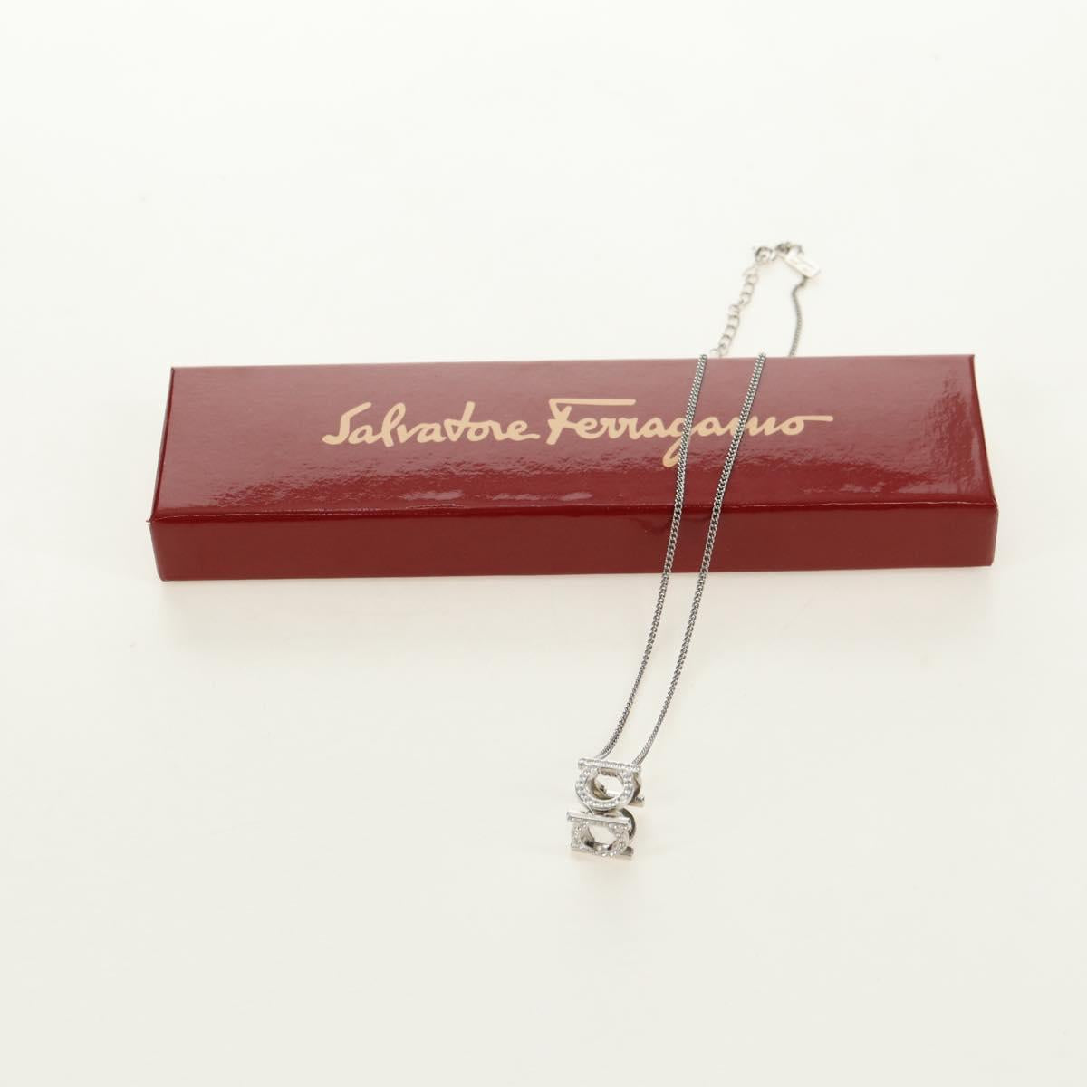 Salvatore Ferragamo Gancini Necklace metal Silver Auth am11734V