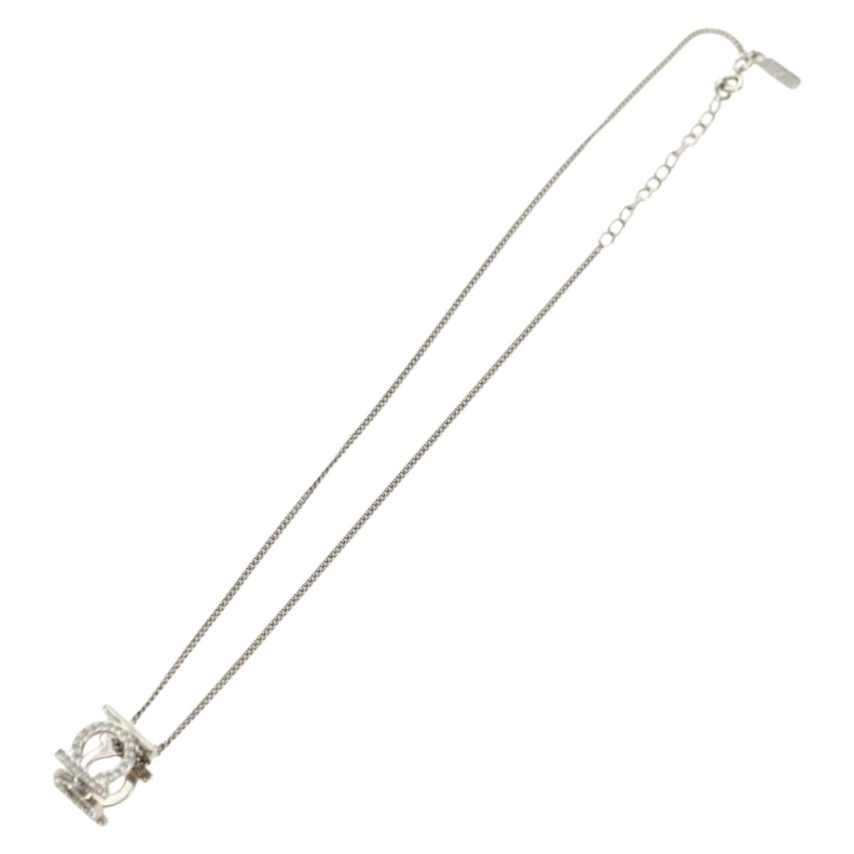 Salvatore Ferragamo Gancini Necklace metal Silver Auth am11734V