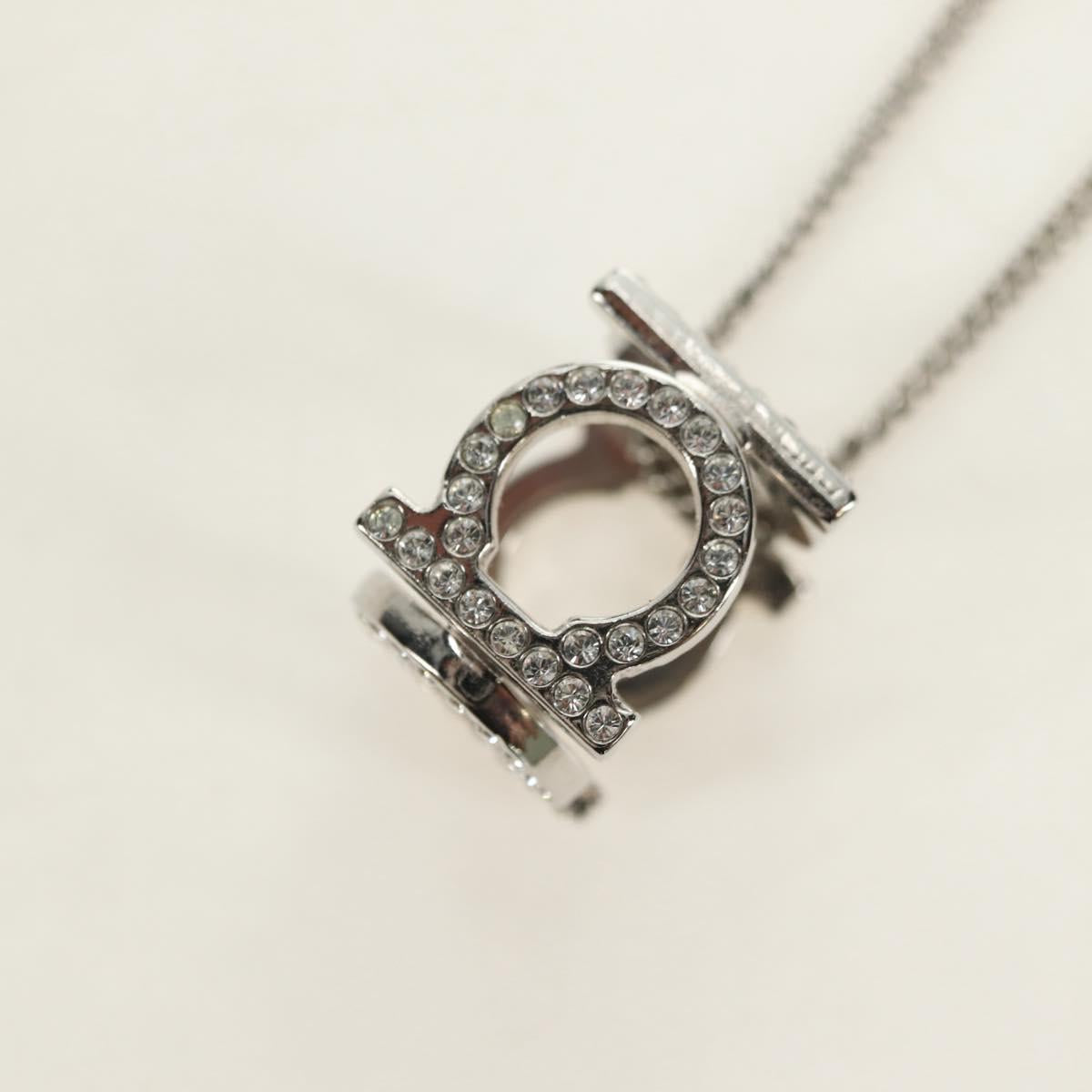 Salvatore Ferragamo Gancini Necklace metal Silver Auth am11734V