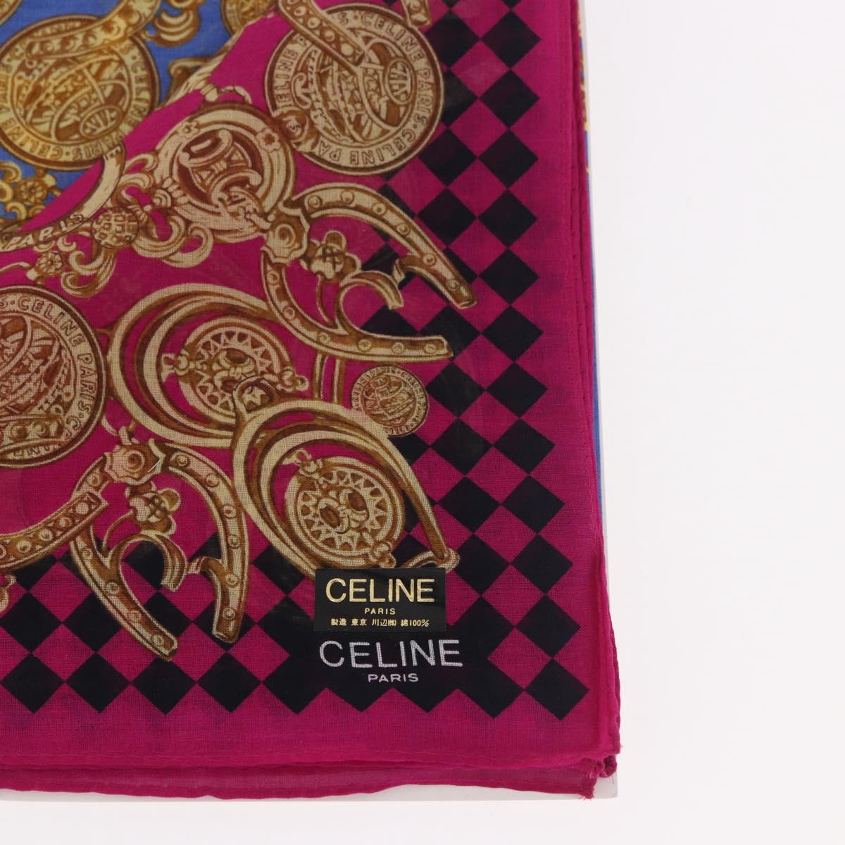 CELINE Handkerchief Cotton 2 Pieces Set Blue Pink Auth am11740A