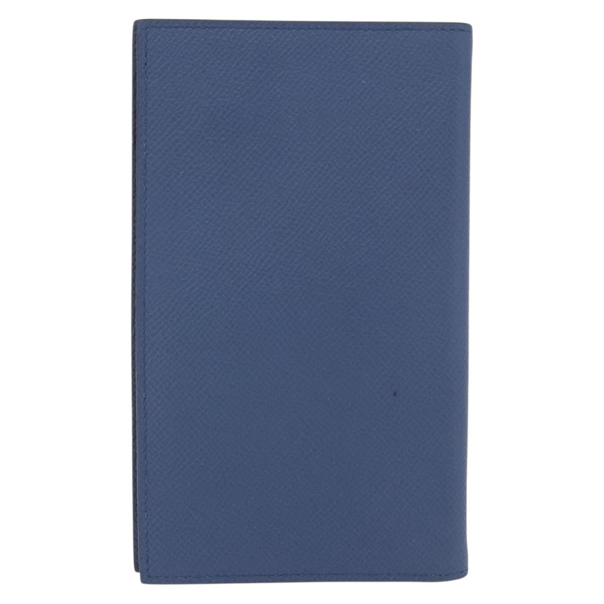 HERMES Agenda Vision II Day Planner Cover Leather Blue Auth am11742M