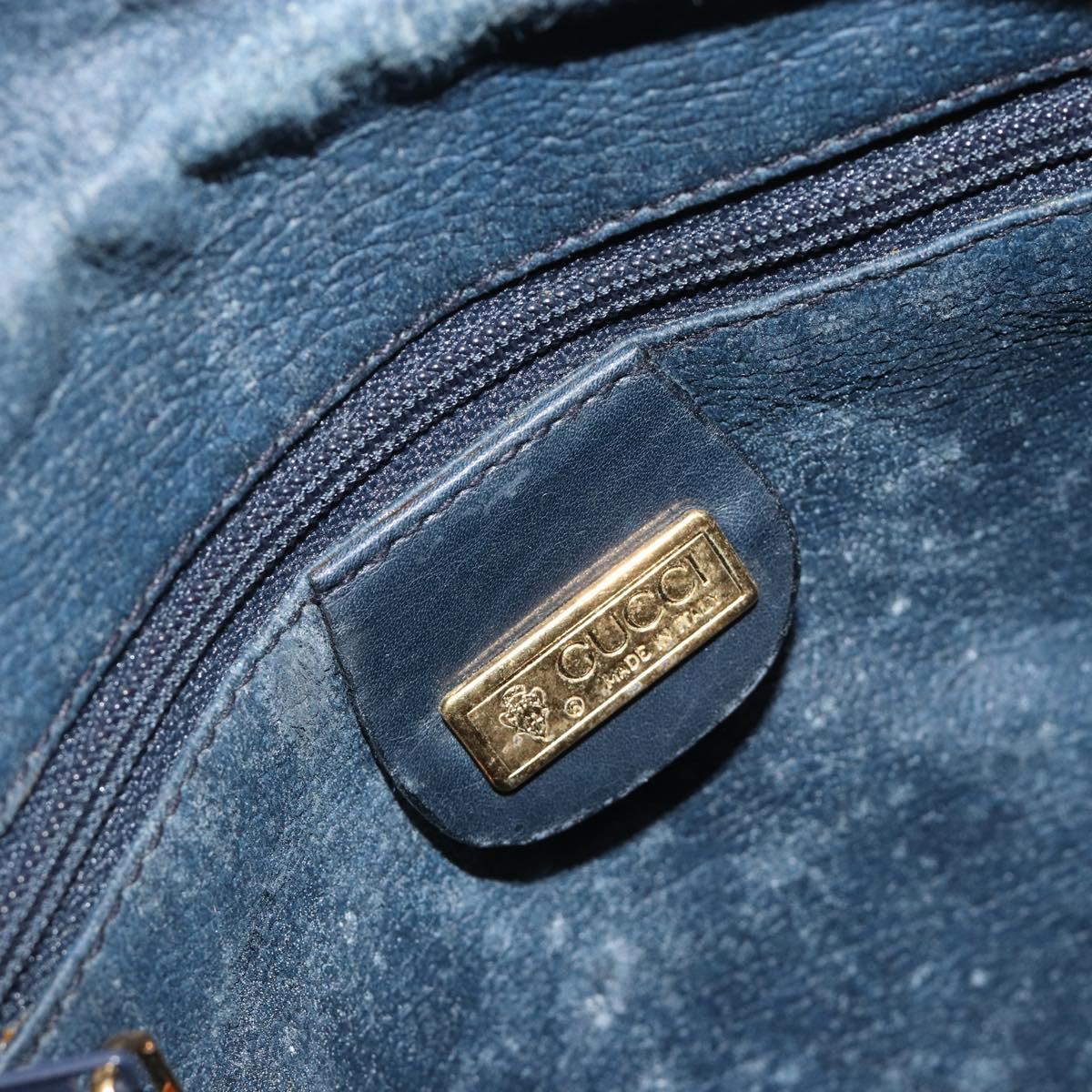 GUCCI Micro GG Supreme Old Shoulder Bag PVC Navy Gold 007 904 0014 Auth am11745