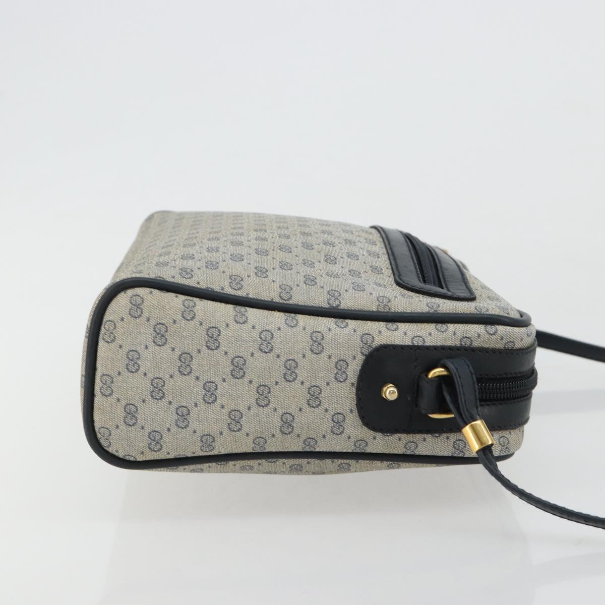 GUCCI Micro GG Supreme Old Shoulder Bag PVC Navy Gold 007 904 0014 Auth am11745
