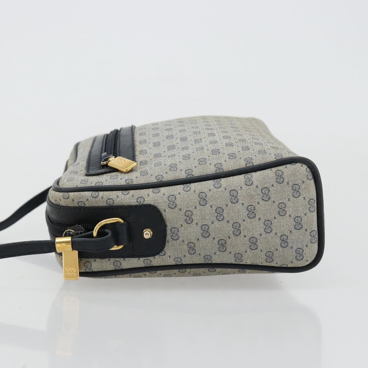 GUCCI Micro GG Supreme Old Shoulder Bag PVC Navy Gold 007 904 0014 Auth am11745