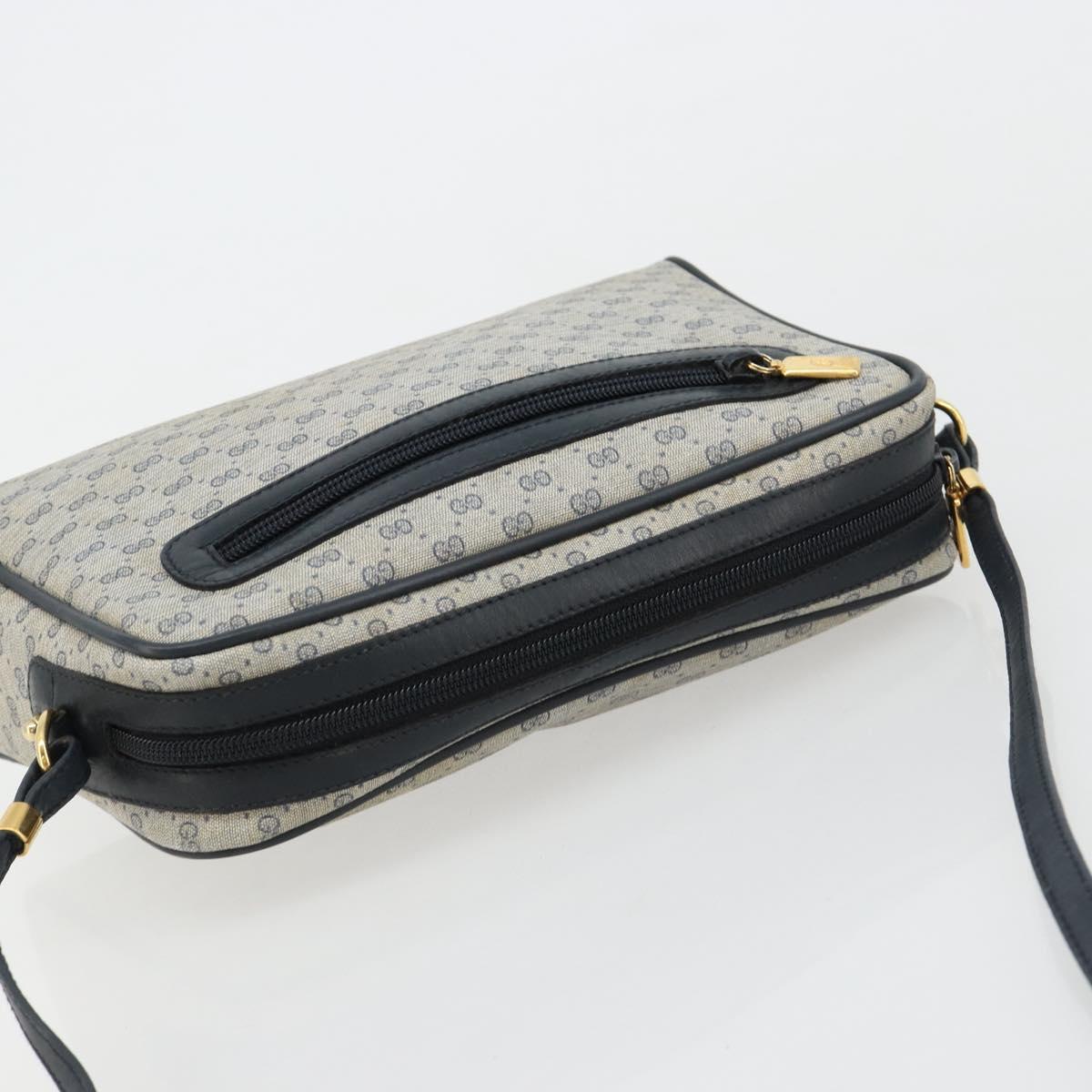 GUCCI Micro GG Supreme Old Shoulder Bag PVC Navy Gold 007 904 0014 Auth am11745