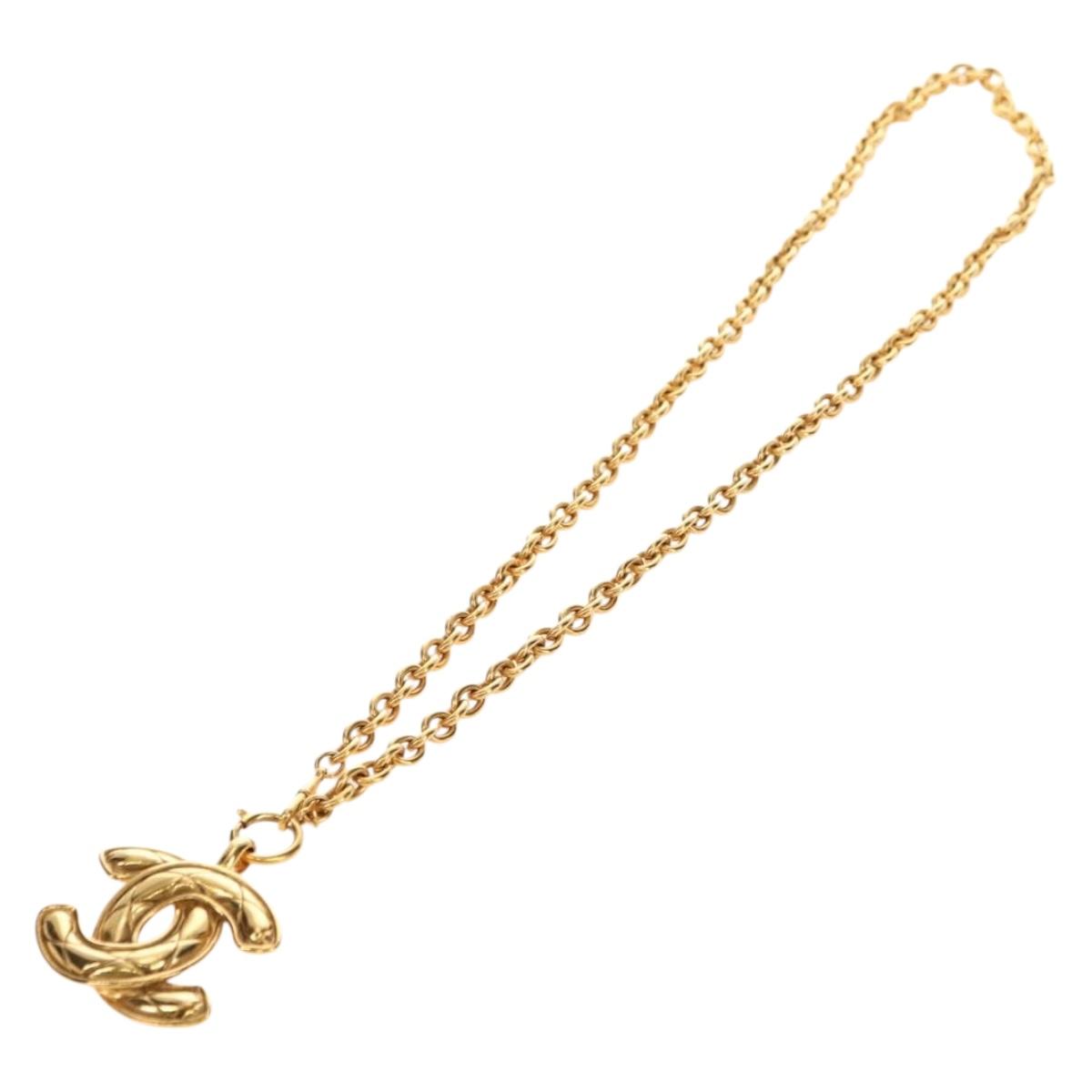 CHANEL CC Necklace metal Gold Tone CC Auth am11747SAM