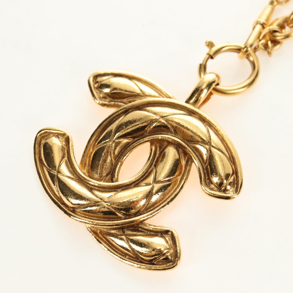 CHANEL CC Necklace metal Gold Tone CC Auth am11747SAM