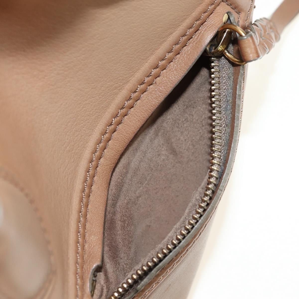 CELINE Luggage Phantom Hand Bag Leather Beige Gold Auth am11750A