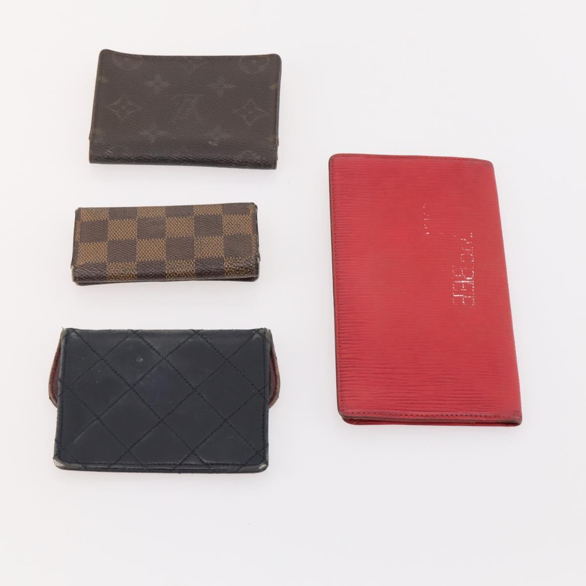 LOUIS VUITTON Gucci Chanel Hermes Jimmy Choo Wallet 8 Set Black Red Auth am11752