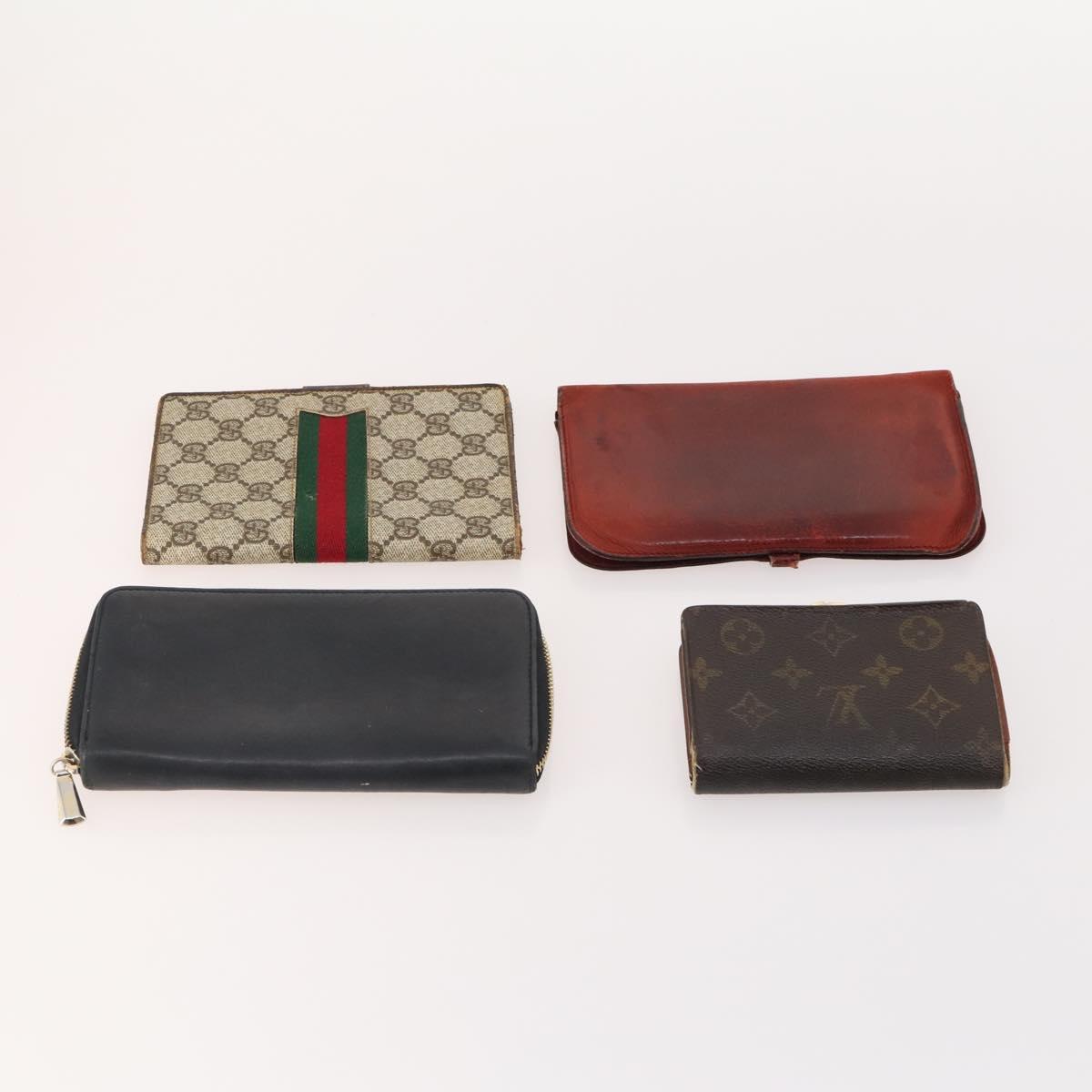 LOUIS VUITTON Gucci Chanel Hermes Jimmy Choo Wallet 8 Set Black Red Auth am11752