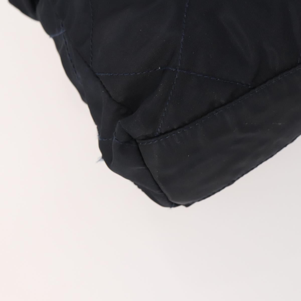 PRADA Chain Tote Bag Nylon 2 Set Navy Black Auth am11754