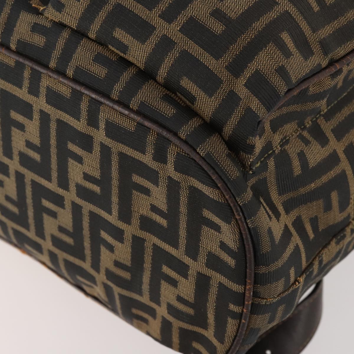 FENDI Zucca Canvas Backpack Brown Black Auth am11755