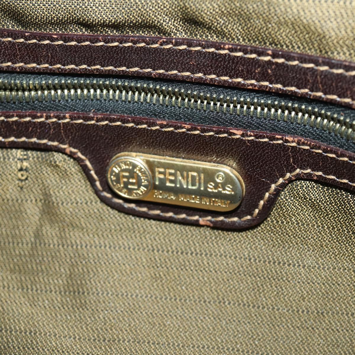 FENDI Zucca Canvas Backpack Brown Black Auth am11755