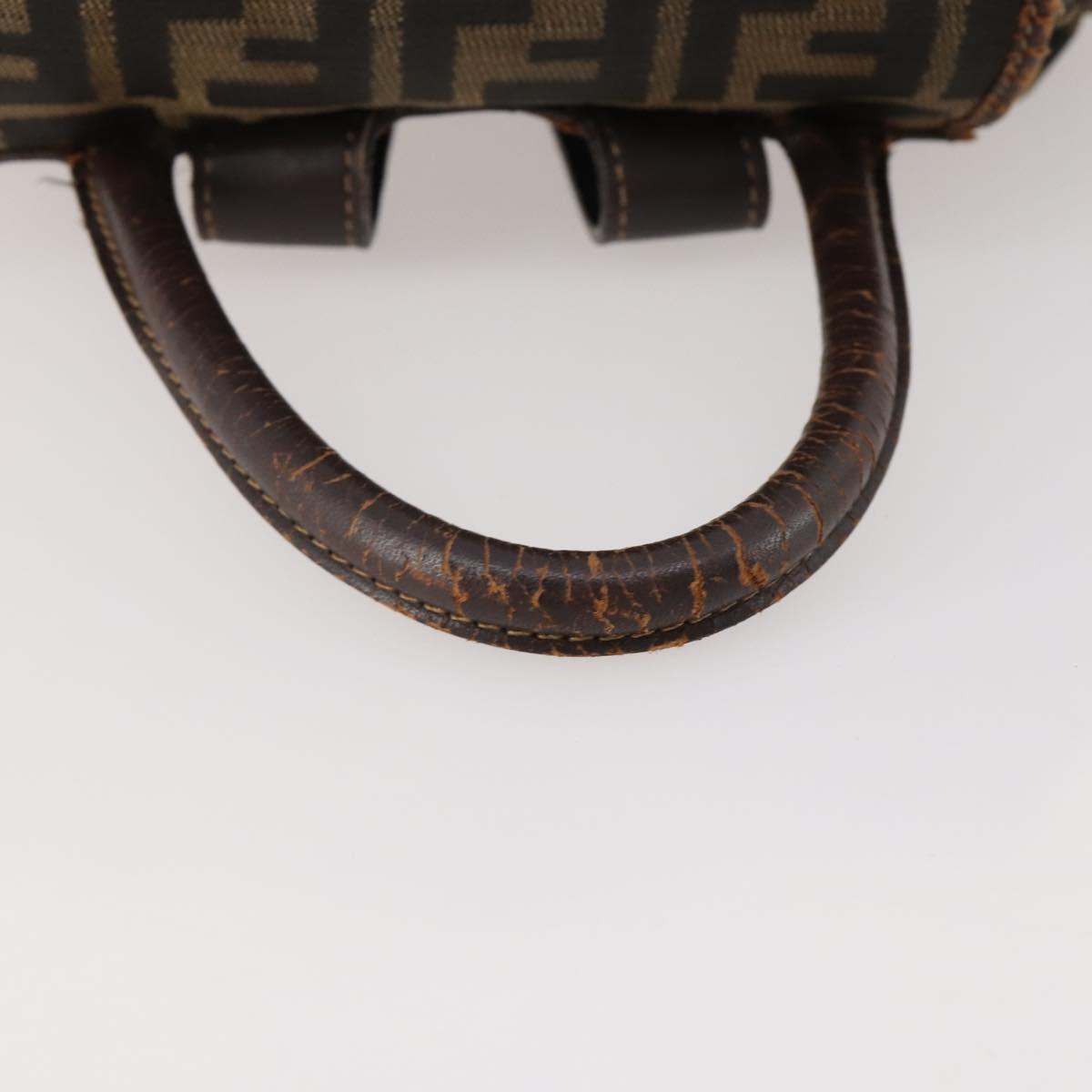 FENDI Zucca Canvas Backpack Brown Black Auth am11755