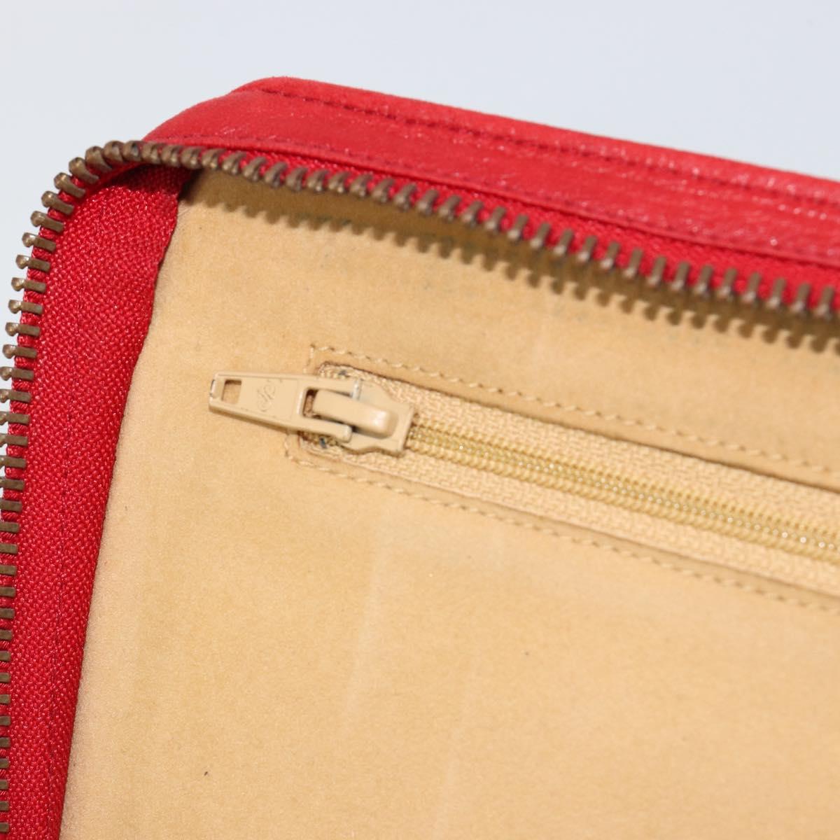 CHANEL Bicolore Pouch Lamb Skin Red Gold CC Auth am11760
