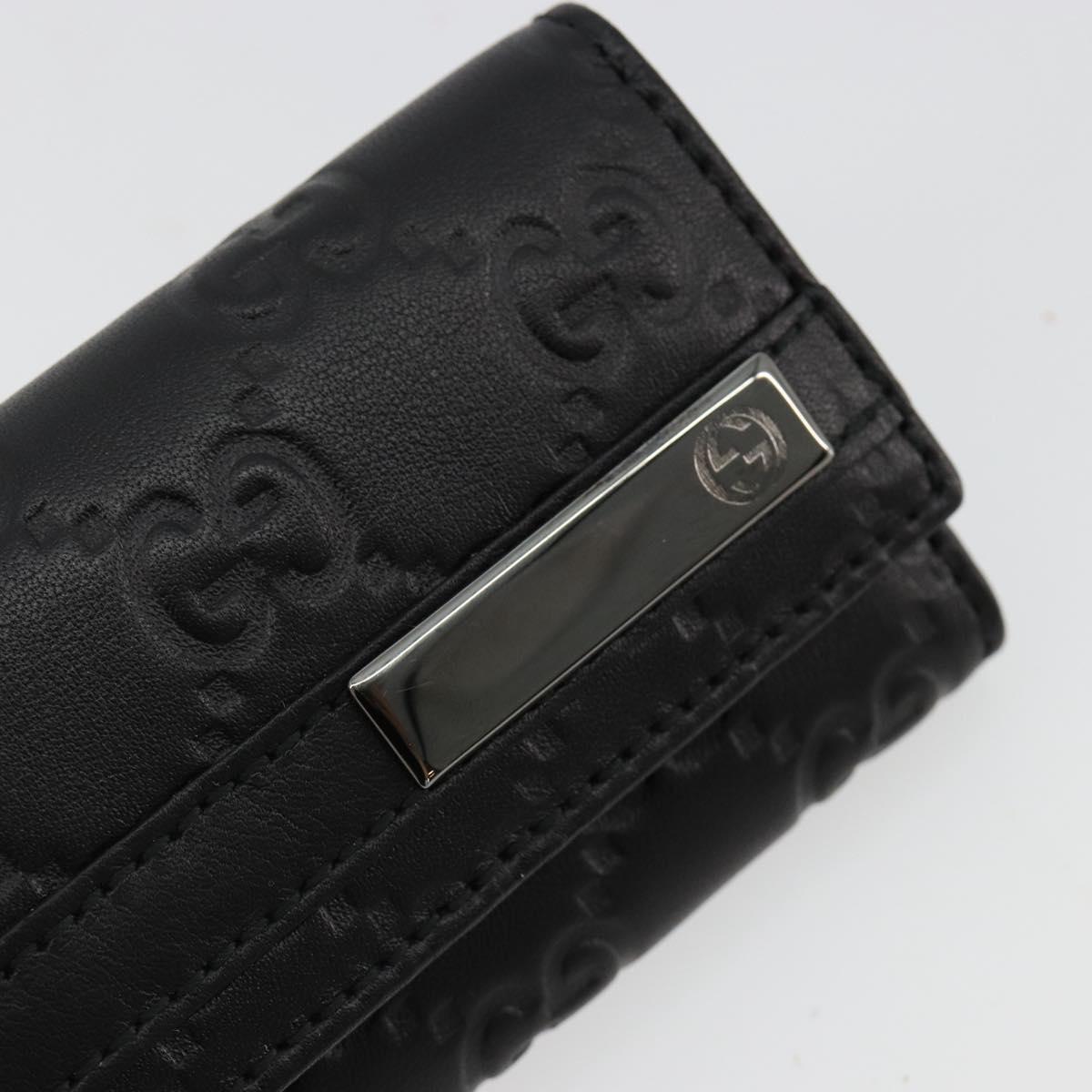 GUCCI Guccissima GG Canvas Key Case Leather Black 237509 Auth am11767V