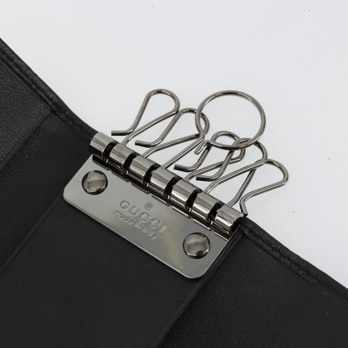 GUCCI Guccissima GG Canvas Key Case Leather Black 237509 Auth am11767V