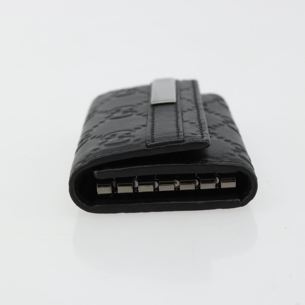 GUCCI Guccissima GG Canvas Key Case Leather Black 237509 Auth am11767V
