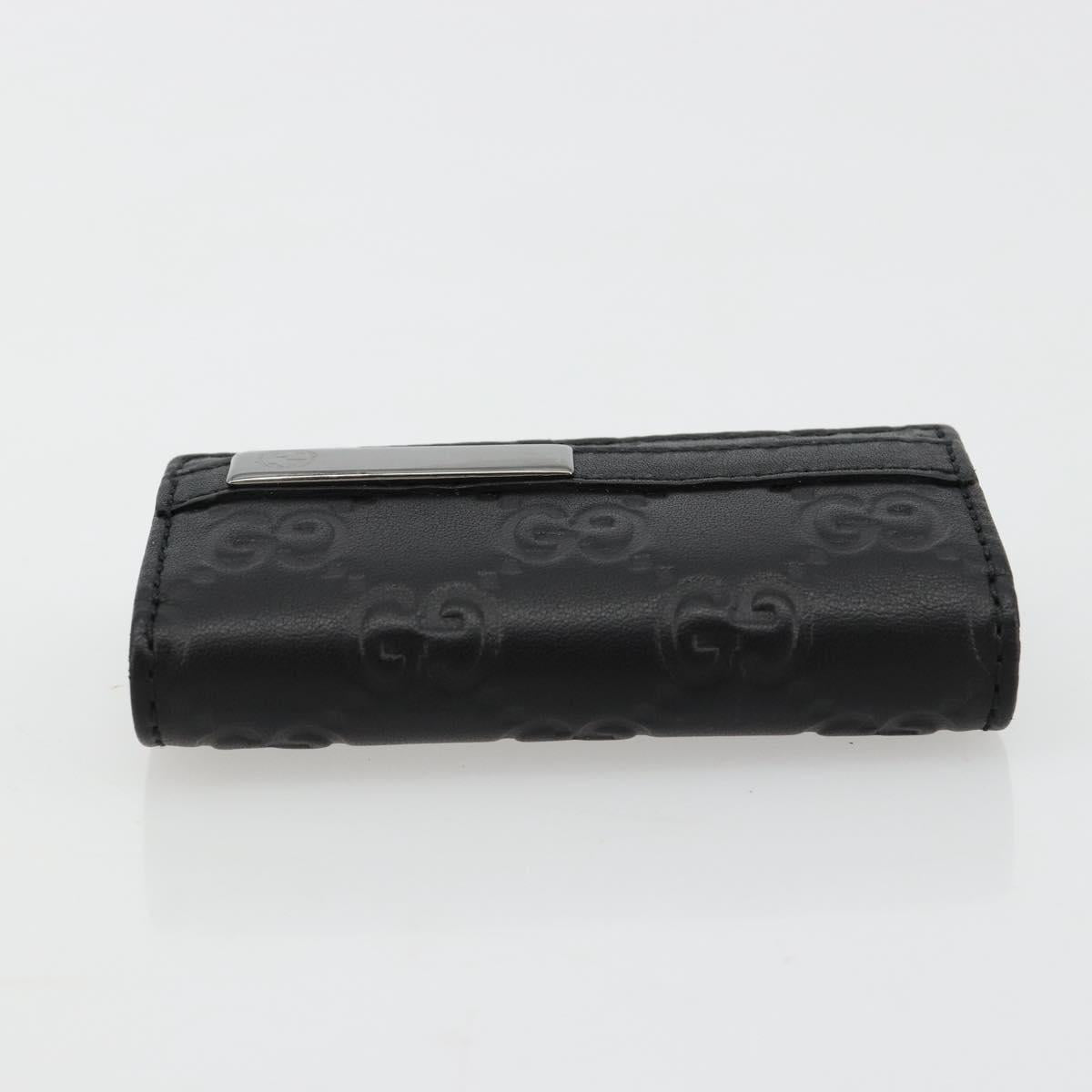 GUCCI Guccissima GG Canvas Key Case Leather Black 237509 Auth am11767V