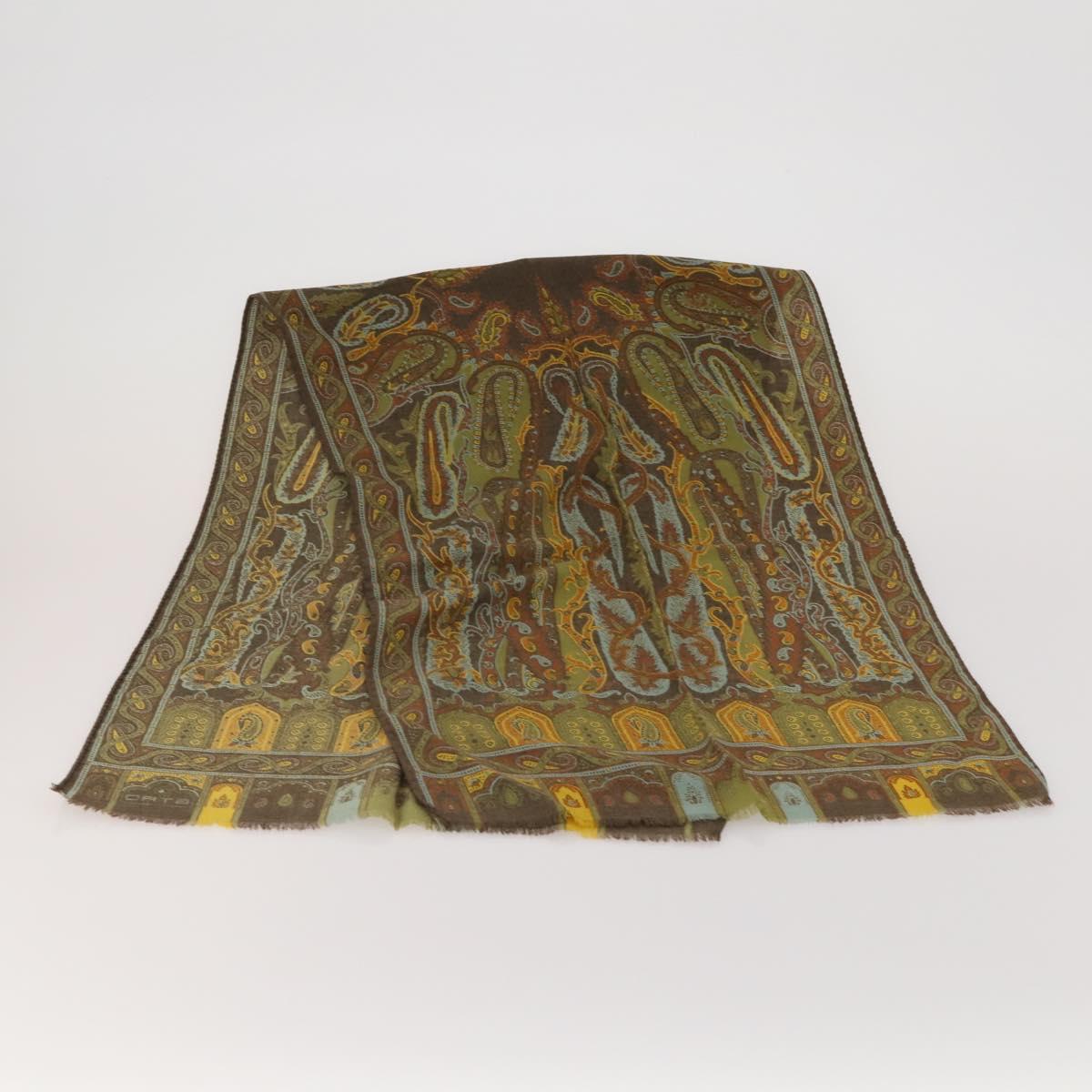 ETRO Scarf Silk Wool 3 Set Brown Blue Green Auth am11771