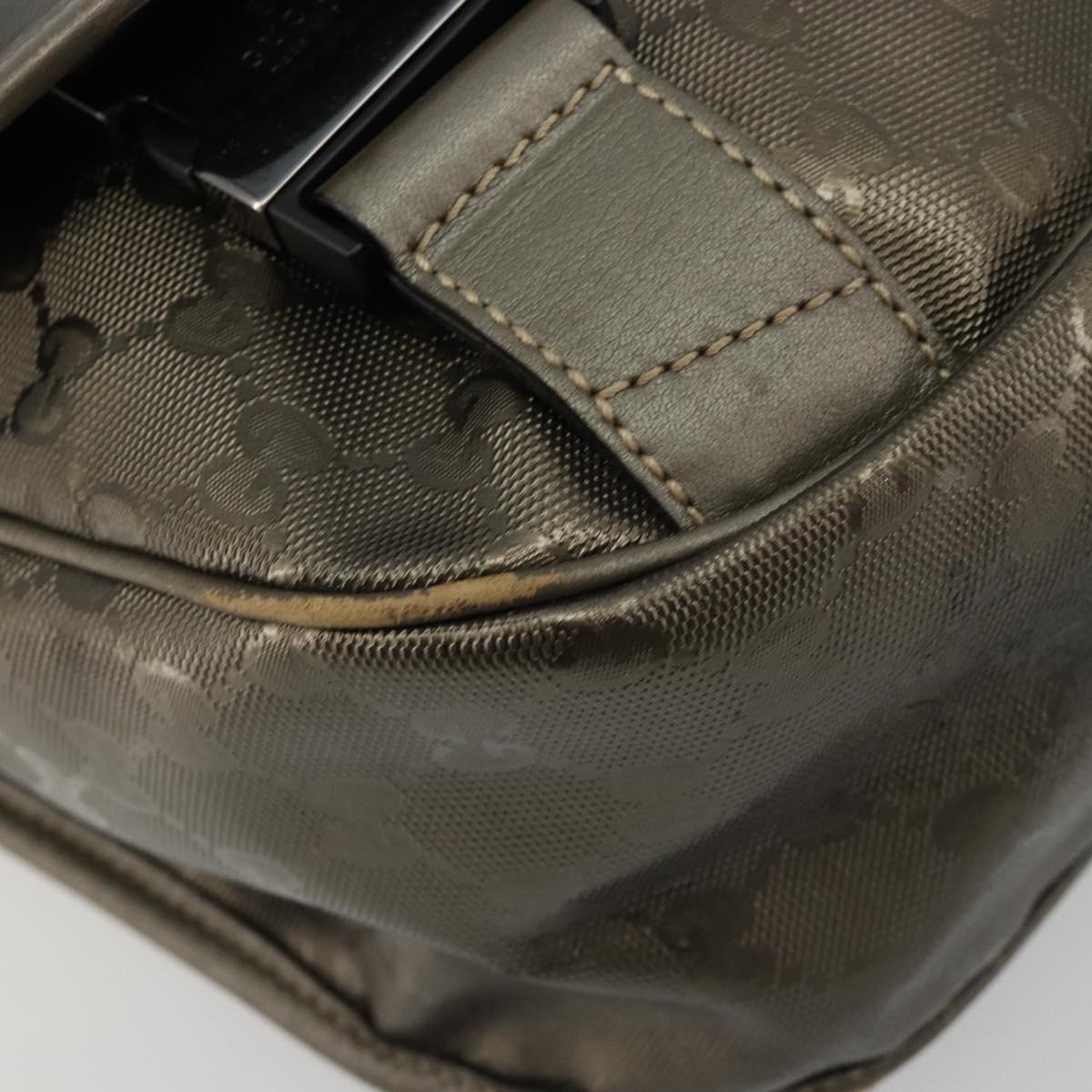GUCCI GG Implementation Shoulder Bag PVC Gray Silver 201447 Auth am11773A