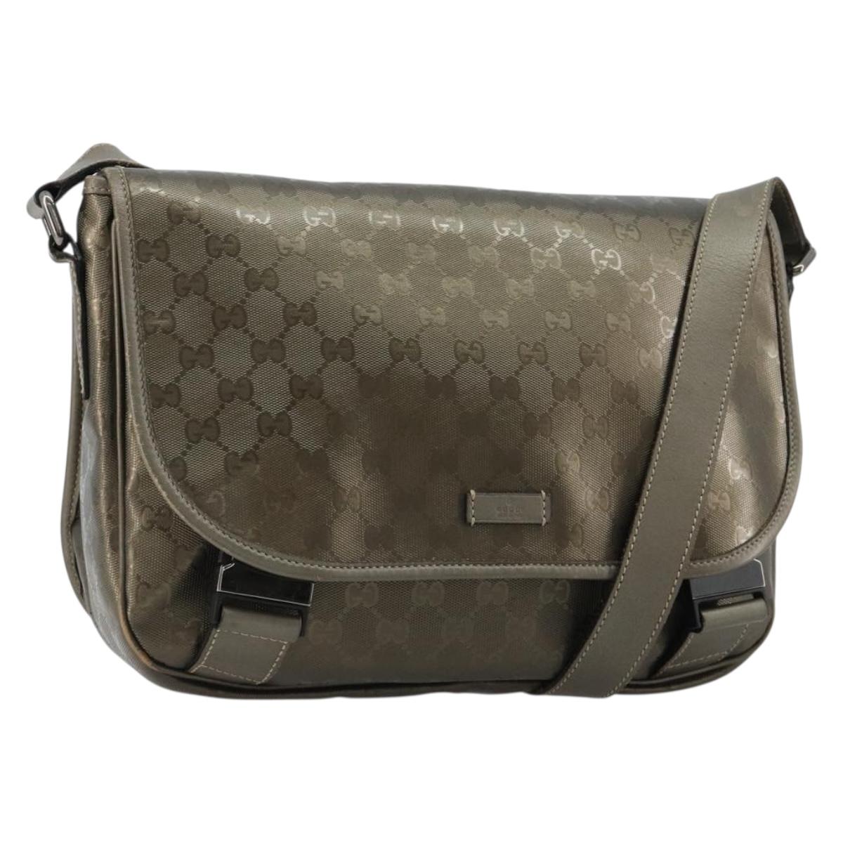 GUCCI GG Implementation Shoulder Bag PVC Gray Silver 201447 Auth am11773A