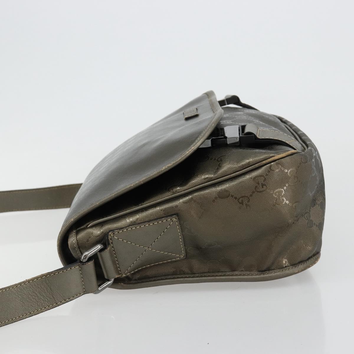 GUCCI GG Implementation Shoulder Bag PVC Gray Silver 201447 Auth am11773A