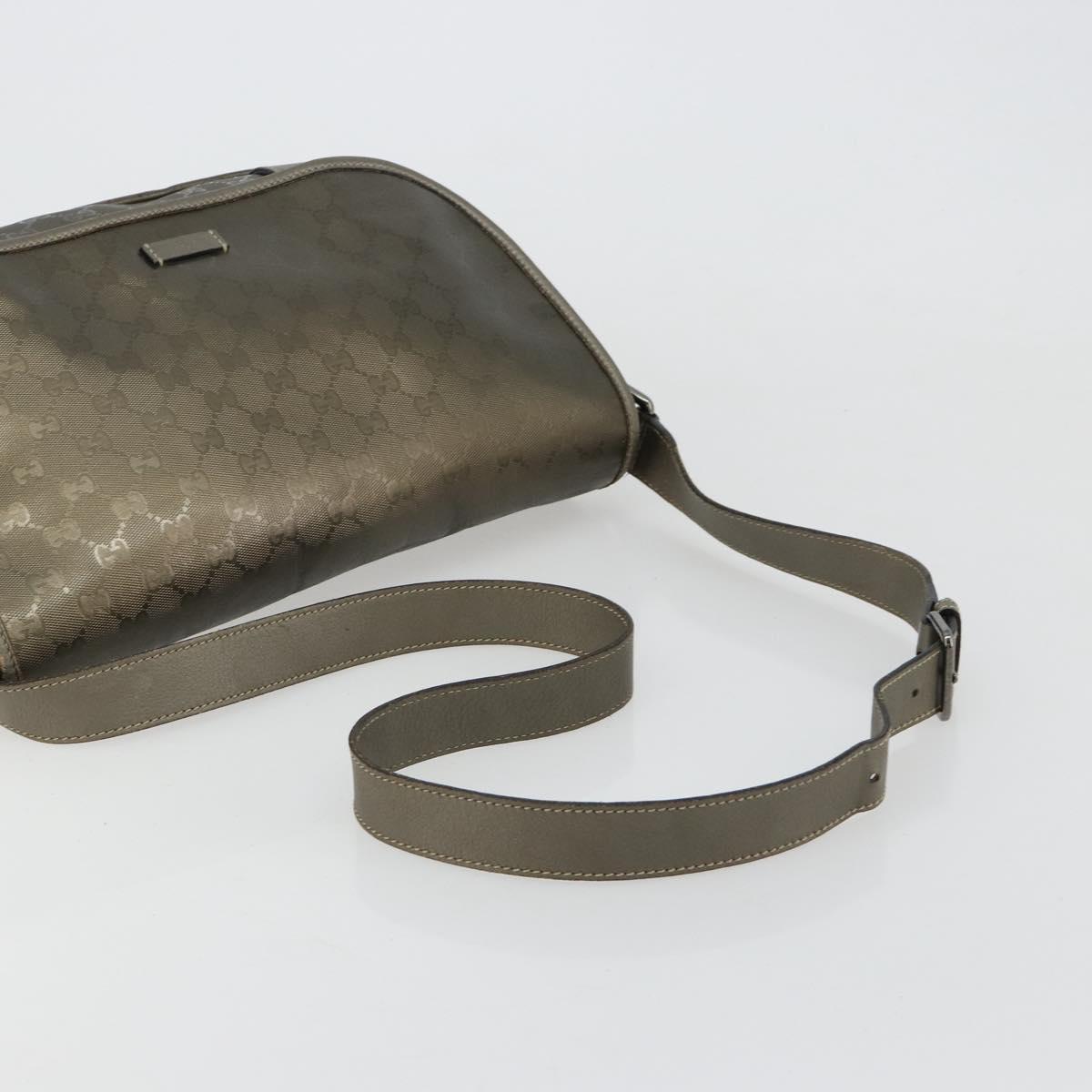 GUCCI GG Implementation Shoulder Bag PVC Gray Silver 201447 Auth am11773A