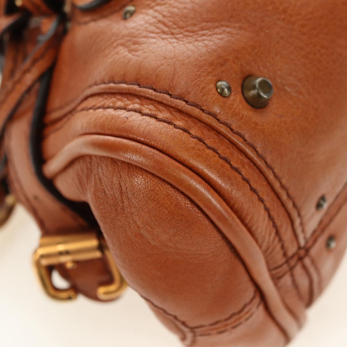 Chloe Paddington Mini Hand Bag Leather Brown Silver gold Auth am11785SAM